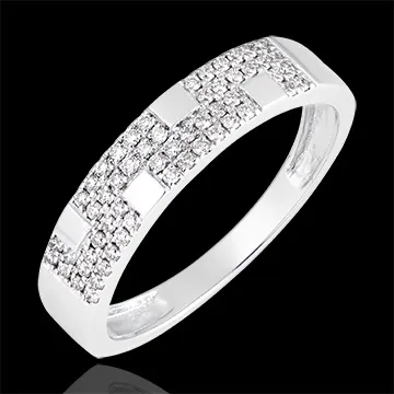 Anello Silenzio - oro bianco 18 carati e diamanti