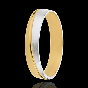 Fede nuziale - Isidoro - Oro bianco e Oro giallo - 18 carati 