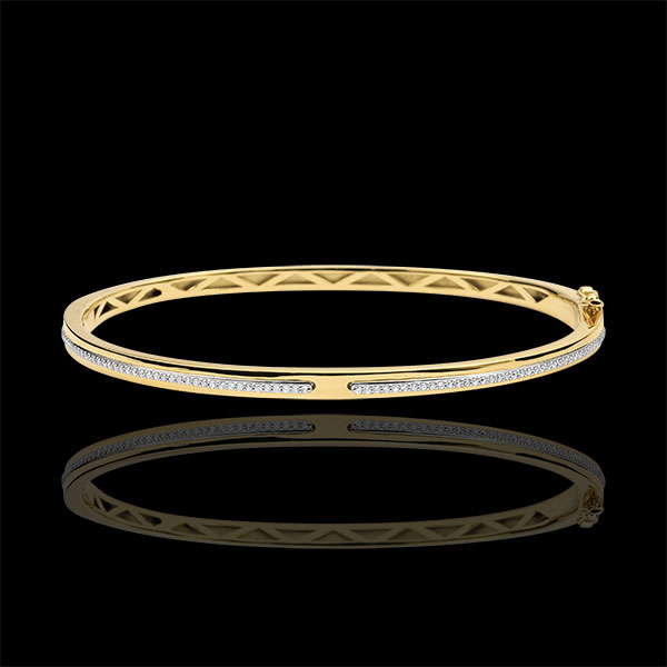 Bracciale Rigido Promessa - Oro giallo e Diamanti - 9 carati
