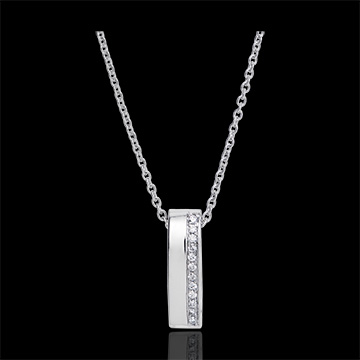 Ciondolo Cartouche - oro bianco 9 carati e diamanti