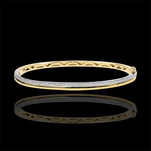 Bracciale Eleganza - Oro giallo, Oro bianco e Diamanti - 18 carati