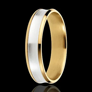 Fede Dandy - Oro giallo e Oro bianco - 18 carati - 5mm