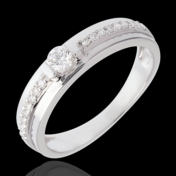Anello di fidanzamento Solitario Destino - Eugenia - Oro bianco - 18 carati - Diamanti - 0.26 carati