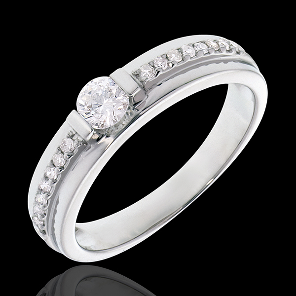 Anello di fidanzamento Solitario Destino - Eugenia - Oro bianco - 18 carati - Diamanti - 0.34 carati