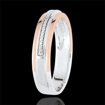 Fede Romantico - Oro rosa e Oro bianco - 9 carati