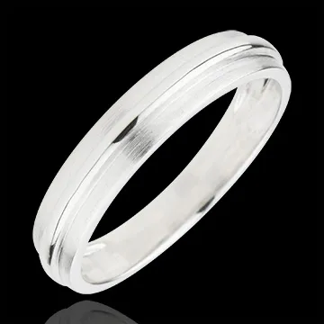 Fede nuziale Elio - Oro bianco - 9 carati