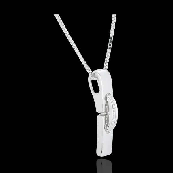 Collana Unione - Oro bianco - 18 carati - 5 Diamanti