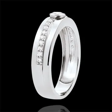 Anello Solitario Promessa - Oro bianco - 9 carati - Diamanti - 0.244 carati