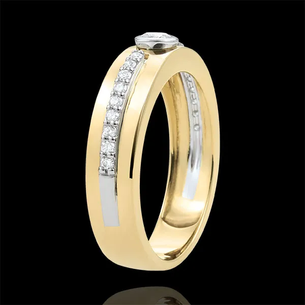 Anello Solitario Promessa - Oro giallo - 18 carati - Diamanti -0.244 carati