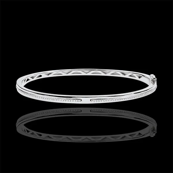 Bracciale Rigido Promessa - Oro bianco e Diamanti - 9 carati