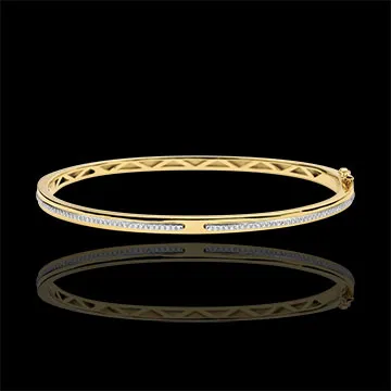 Bracciale Rigido Promessa - Oro giallo e Diamanti - 9 carati