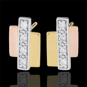 Orecchini Erina - Oro bianco, Oro giallo e Oro rosa - 8 Diamanti 