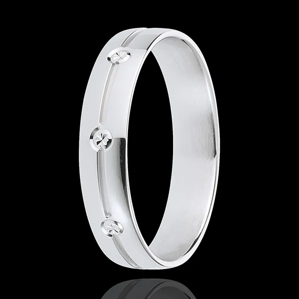 Fede nuziale Keops - Oro bianco - 18 carati