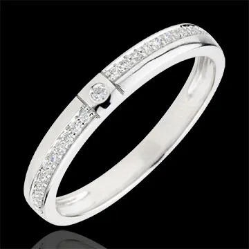 Fede con diamanti Mille Meraviglie - Oro bianco - 9 carati - 23 Diamanti 