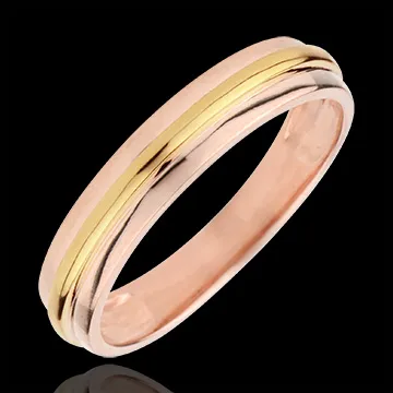 Fede nuziale Elio - Oro rosa e Oro giallo - 9 carati