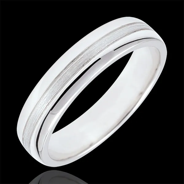 Alliance Star - Petit modèle - or blanc brossé 9 carats