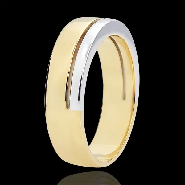 Alliance Olympia - Grand modèle - bicolore - or blanc et or jaune 9 carats