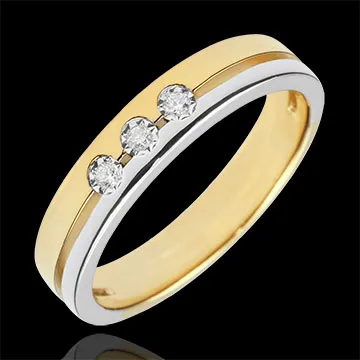 Alliance Olympia Trilogie - Petit modèle - bicolore - or blanc et or jaune 9 carats