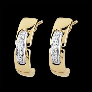 Boucles d'oreilles Union Eternelle - or blanc et or jaune 9 carats