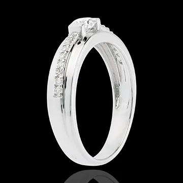 Bague de Fiançailles Solitaire Destinée - Eugénie - diamant 0.22 carat - or blanc 18 carats