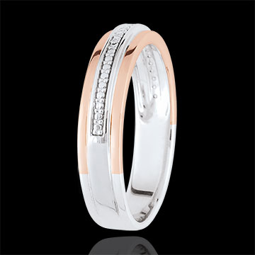 Alliance - Romantique - or blanc et or rose 18 carats