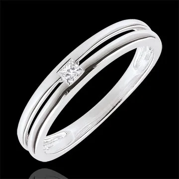 Anneau Princesse étoile - or blanc 18 carats