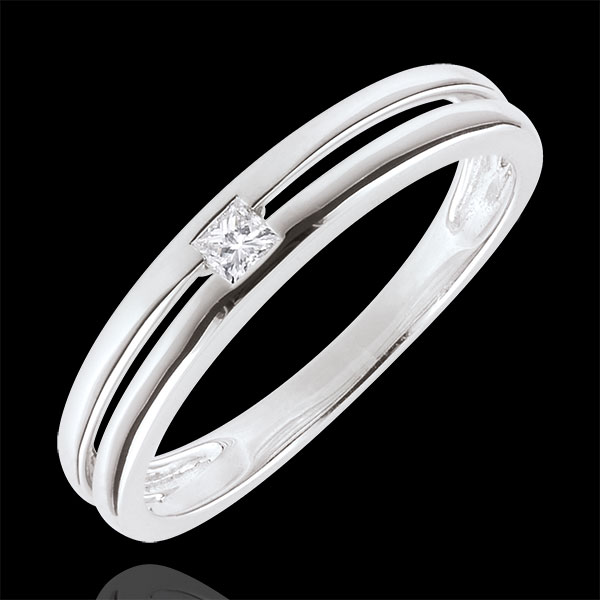Anneau Princesse étoile - or blanc 18 carats