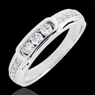 Bague Trilogie Helwen - or blanc 18 carats