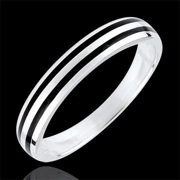 Alliance Clair Obscur - Deux lignes - or blanc 18 carats