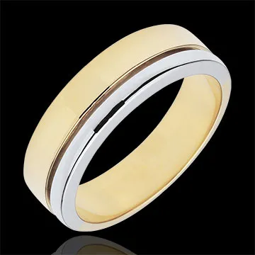 Bi-colour Gold Diamond Olympia Wedding Band - Large Model