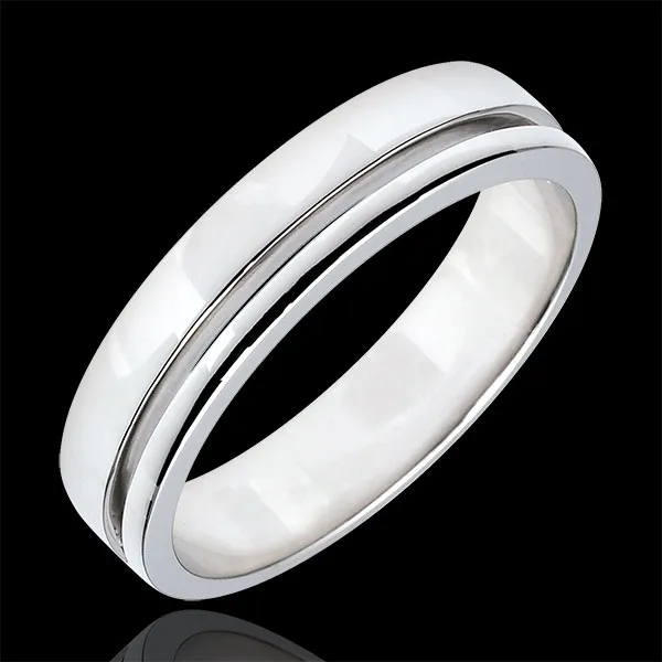 White Gold Olympia Wedding Band - Medium Model - 18 carats