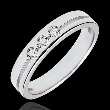 White Gold Olympia Trilogy Wedding Band - Small Model