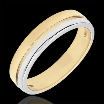 Bi-colour Gold Olympia Wedding Band - Small Model