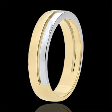 Bi-colour Gold Olympia Wedding Band - Small Model