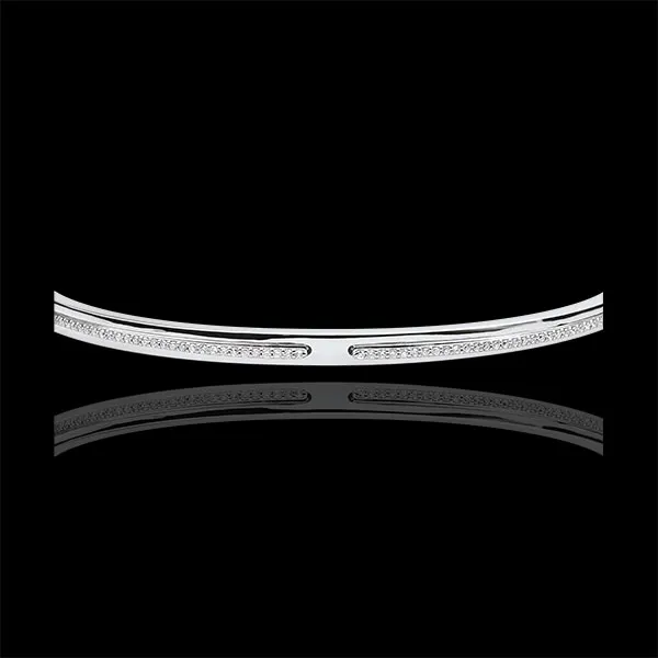 Bracelet Jonc Promesse - or blanc 18 carats et diamants