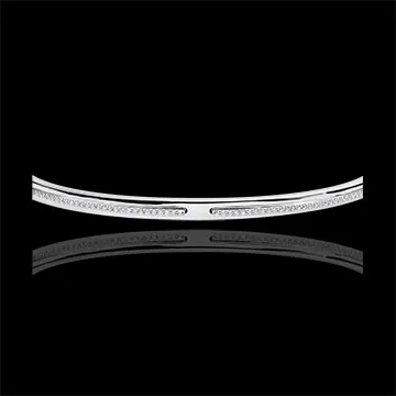 Bracelet Jonc Promesse - or blanc 18 carats et diamants