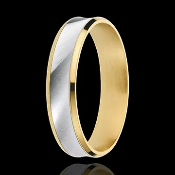 Anneau Dandy - 5mm - version - or blanc et or jaune 18 carats