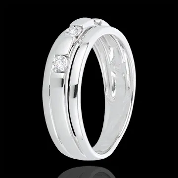 Bague trilogie bysance or blanc 18 carats et diamants