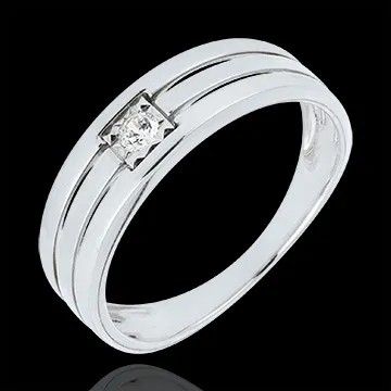 Triple line Ring - White gold 