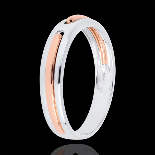 Alliance Promesse - tout or - or blanc et or rose 18 carats