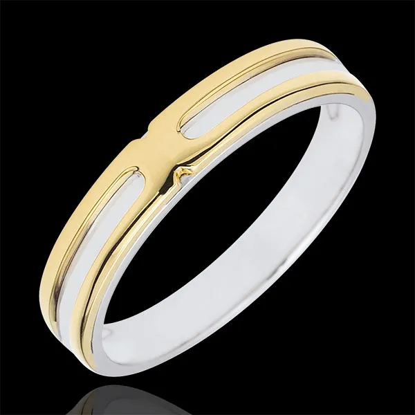 Alliance Soltice - deux ors - or blanc et or jaune 18 carats