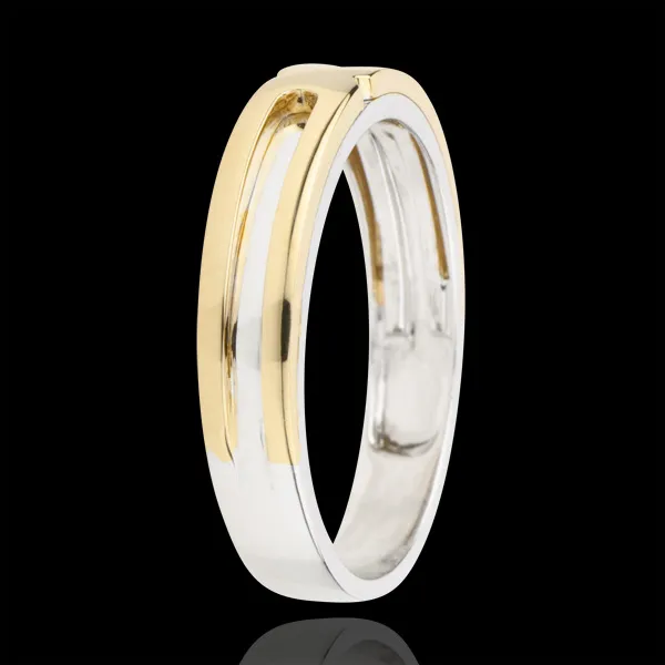 Alliance Soltice - deux ors - or blanc et or jaune 18 carats