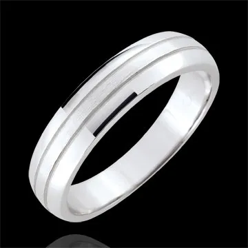 Alliance homme Cronos - or blanc 9 carats brossé
