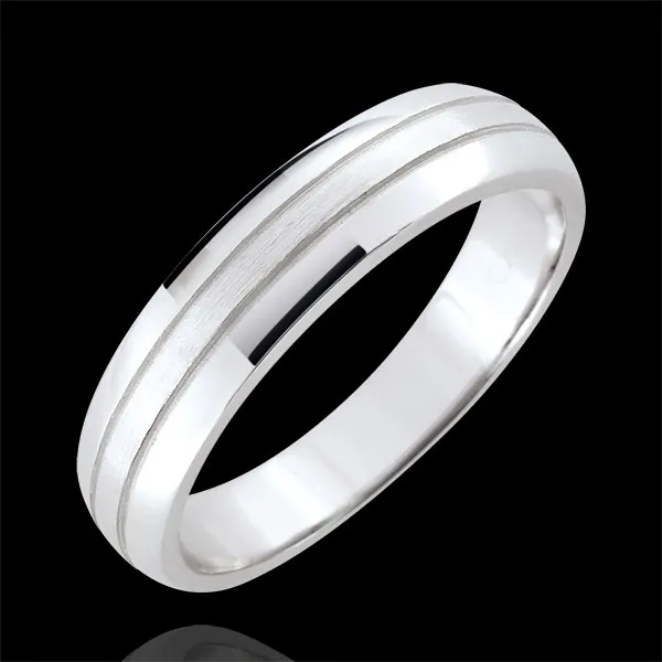 Weddingring men Cronos - brushed white gold