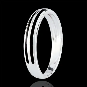 Wedding Ring Clair Obscure - Two lines - 9 carat white gold