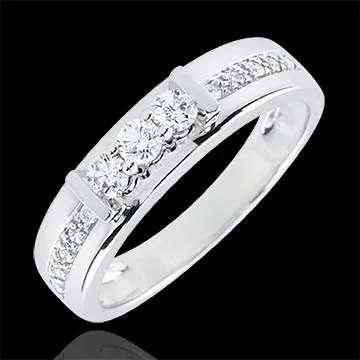 Bague Trilogie Hérine - or blanc 9 carats