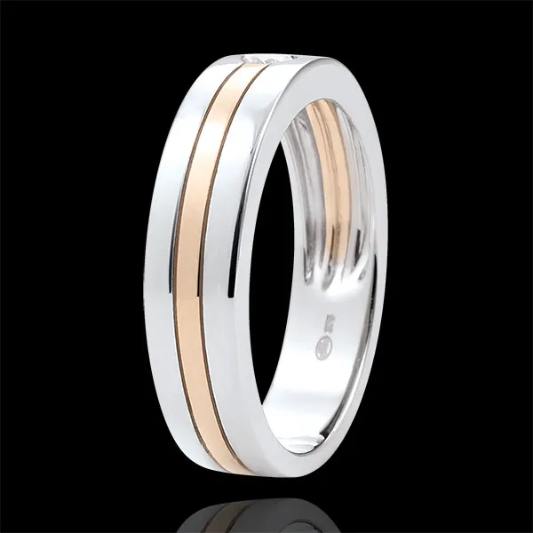 Weddingring Diamond Star - Small model - white gold, rose gold - 18 carat