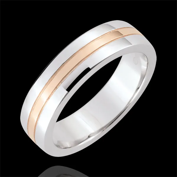 Weddingring Star - Small model - white gold, rose gold