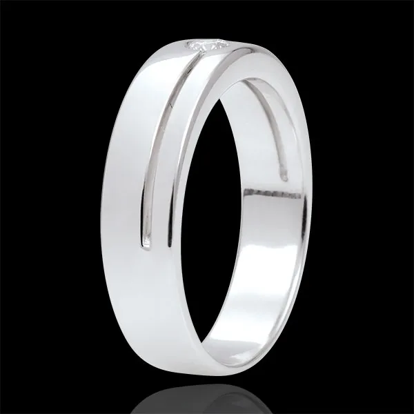 White Gold Diamond Olympia Wedding Band - Large Model
