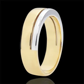 Bi-colour Gold Diamond Olympia Wedding Band - Large Model - 18 carats